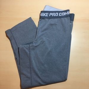 Grey Nike pro combat capris